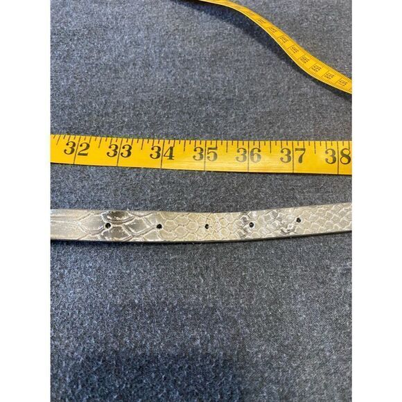 Silver Faux Leather Studded Belt with Rhinestones - Picture 3 of 12